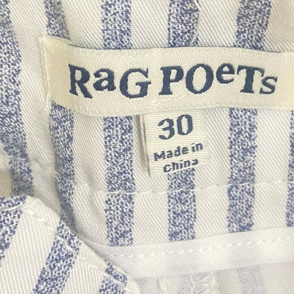 NWT Rag Poets 2 piece striped blue & white cropped pant & cap sleeve top medium - Picture 16 of 16